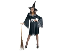 Role play-set for adult Sensual Witch (dress, hat, belt), size S